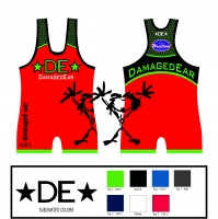 Red Ladies Damaged Ear Competition Singlet