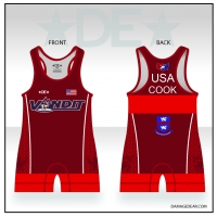 Vandit Red High Cut Singlet with Name
