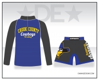 Crook County Blue 1/4 Zip and Charcoal Fight Shorts Package