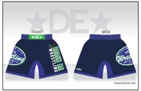 Damaged Ear Navy and Lime Fight Shorts