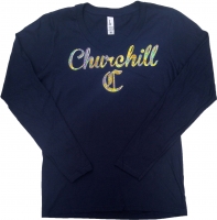 Women's Long Sleeve V-Neck Churchill C T-Shirt