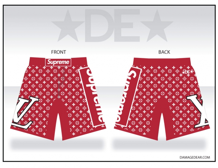 lv shorts red