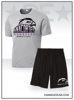 Anacortes Hawkeyes T-shirt and Black Shorts