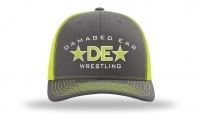 Damaged Ear DE Stars Wrestling Cap - Charcoal Lime