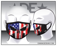 USA Red White Blue Punish Face Mask