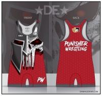 Punisher Freestyle/Greco Red Singlet