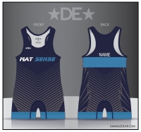 Mat Sense Freestyle Navy/Charcoal Blue Banded Singlet