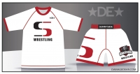 Sunnyside Grizzlies Wrestling White Sub Shirt and Fight Shorts