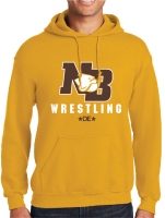 North Bend Wrestling Hooded Sweatshirt - Gold