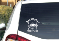 Harrisburg Wrestling White Vinyl Window Decal