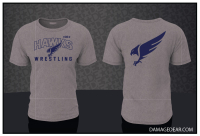 La Pine Hawks Wrestling T-Shirt - Heather Gray