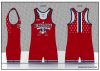PMC Red Sublimated Wrestling Singlet by Damagedear.com