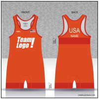 Orange Red-Banded Custom Freestyle Singlet