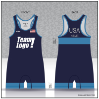 Navy Blue-Banded Custom Freestyle Singlet