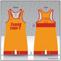 Athletic Gold Red-Banded Custom Freestyle Singlet