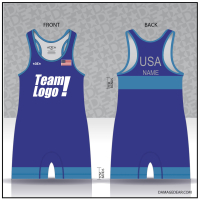 Royal Blue-Banded Custom Freestyle Singlet