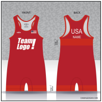 Red Red-Banded Custom Freestyle Singlet