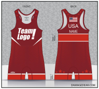 USA Valor Red-Banded Custom Freestyle Singlet