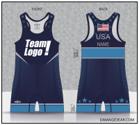 USA Valor Blue-Banded Custom Freestyle Singlet