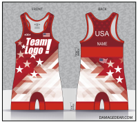 USA Democracy Red-Banded Custom Freestyle Singlet