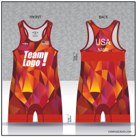 Stained Glass Red-Banded Custom Freestyle Singlet