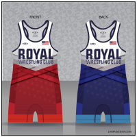 Royal Wrestling Club Freestyle Blue and Red Singlet Pack