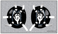 Huskies Wrestling Headgear - Black
