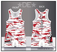 Liberty Lancers Wrestling Digi Camo Singlet - White