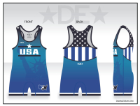 USA Lady Liberty Womens Singlet - Blue