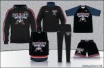 PMC Wrestling Gold Package: Includes  1/4 Zip Jacket, Warmup Pants, Sublimated Shirt, Fight Shorts, and Custom Backpack.