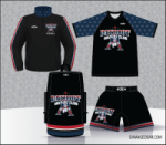 PMC Silver Package: Wrestling 1/4 Zip Jacket, Sublimated Shirt, Fight Shorts, and Custom Backpack.