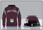 Montesano Maroon Sublimated Hoodie and Fight Shorts